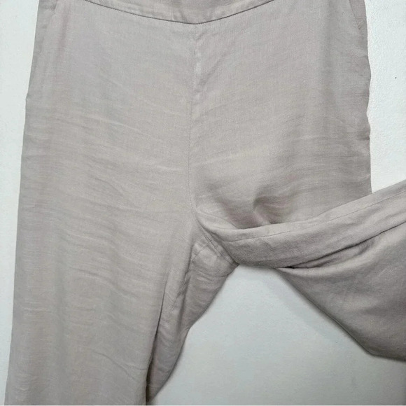 Talbots Womens 10P Natural Linen  High Waist Wide Leg Trouser - Picture 7 of 12